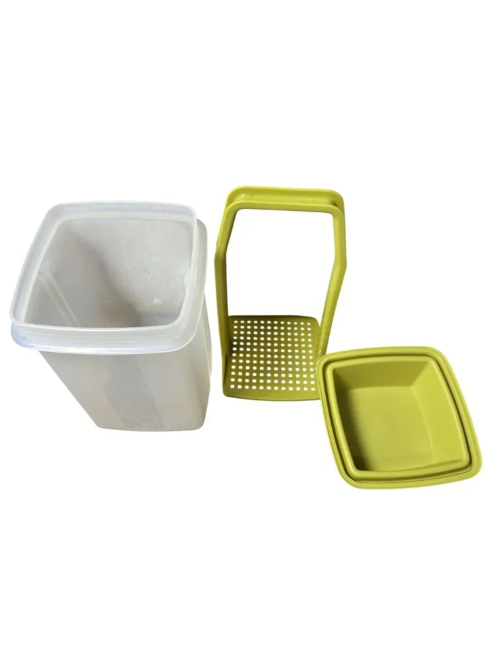 Vintage Tupperware Pick-A-Deli Pickle Keeper Classic Avocado Green Lid & Lift